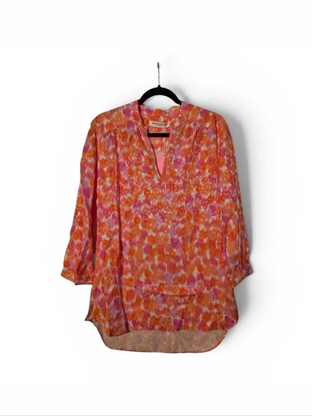 Amanda Uprichard NWT Everyday Top in Vibrant "Rosato" watercolor floral print XS - Picture 4 of 9